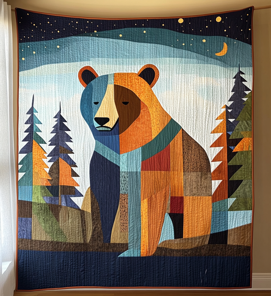 Sad Bear Quilted Blanket - Throw (55" x 60")
