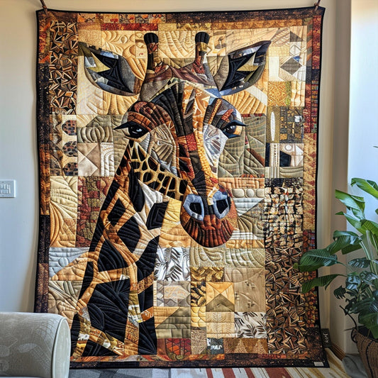 Safari Giraffe Quilted Blanket - Throw (55" x 60")