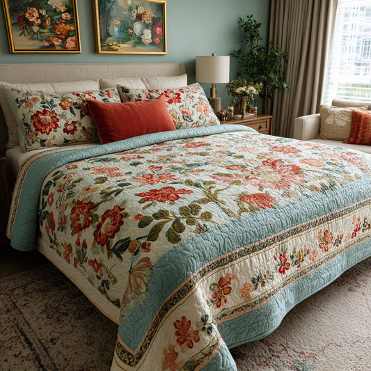Sage Floral Field Quilted Blanket - Baby (30" x 40") - Pack 1