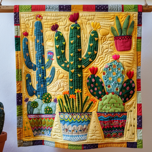 Saguaro Sunset Quilted Blanket - Throw (55" x 60")