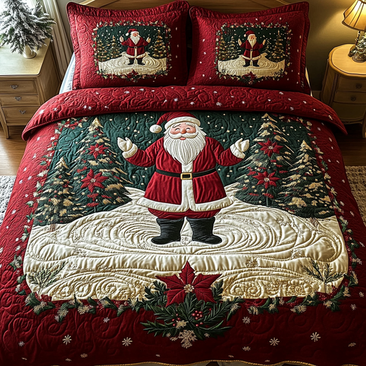 Santa Arrival Quilted Bedding Set - Single (59" x 70")