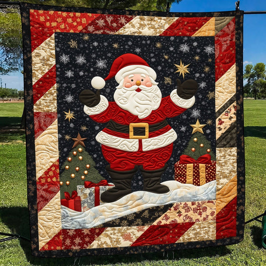Santa Christmas Quilted Blanket - Throw (55" x 60")