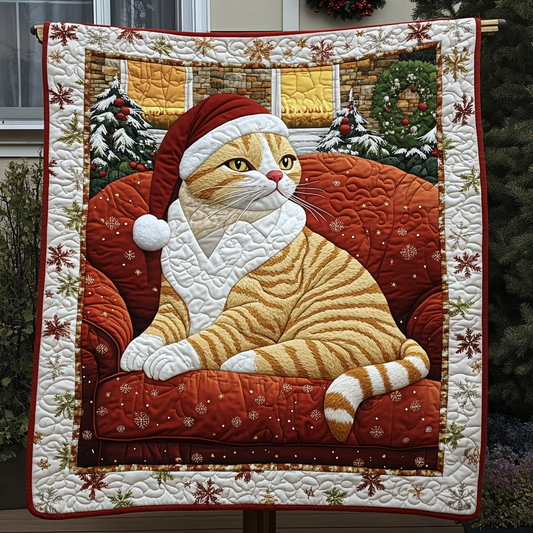 Santa Claws Express Quilted Blanket - Throw (55" x 60")