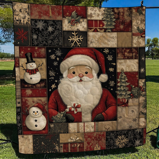 Santa Cozy Quilted Blanket - Throw (55" x 60")