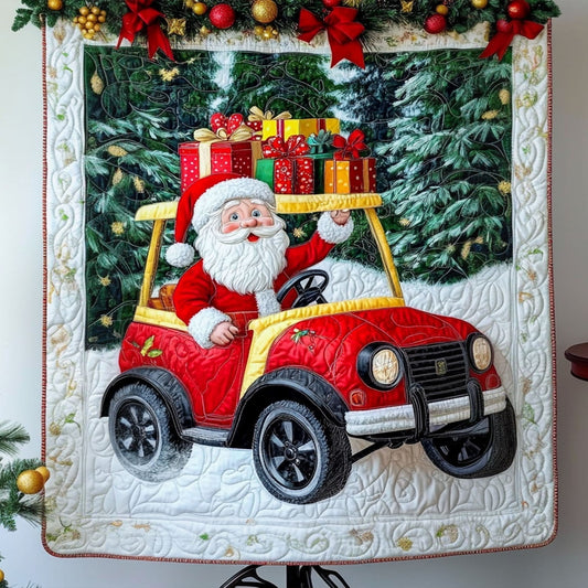Santa Delight Quilted Blanket - Throw (55" x 60")