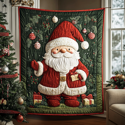 Santa Dreams Quilted Blanket - Throw (55" x 60")