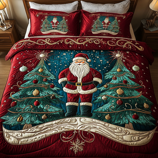 Santa Forest 3-Piece Quilted Bedding Set - Single (59" x 70")