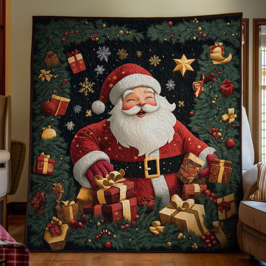 Santa Gift Galore Quilted Blanket - Throw (55" x 60")