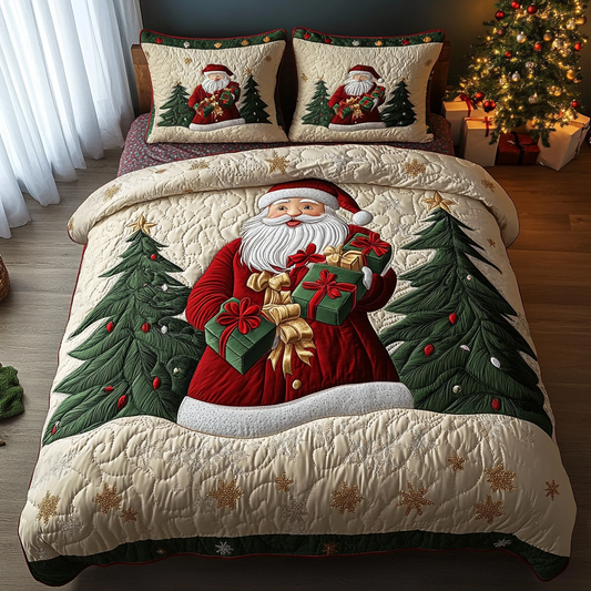 Santa Magic 3-Piece Quilted Bedding Set - Single (59" x 70")
