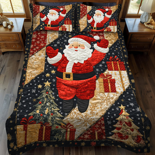 Santa Merry Magic 3-Piece Quilted Bedding Set - Single (59" x 70")