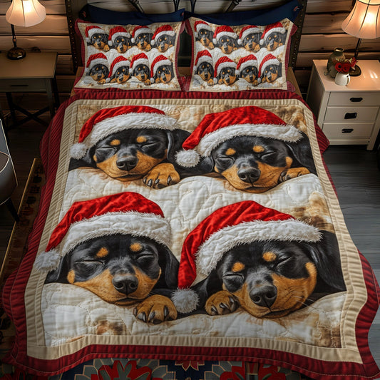 Santa Snooze 3-Piece Quilted Bedding Set - Single (59" x 70")