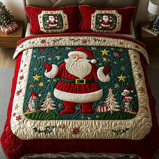 Santa Workshop Magic 3-Piece Quilted Bedding Set - Single (59" x 70")