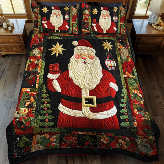 Santa's Joy 3-Piece Quilted Bedding Set - Single (59" x 70")