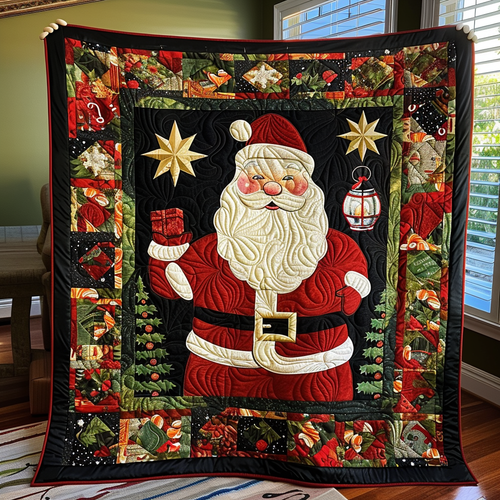 Santa's Joy Quilted Blanket - Throw (55" x 60")