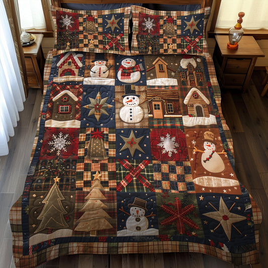 Santa's Village 3-Piece Quilted Bedding Set - Single (59" x 70")