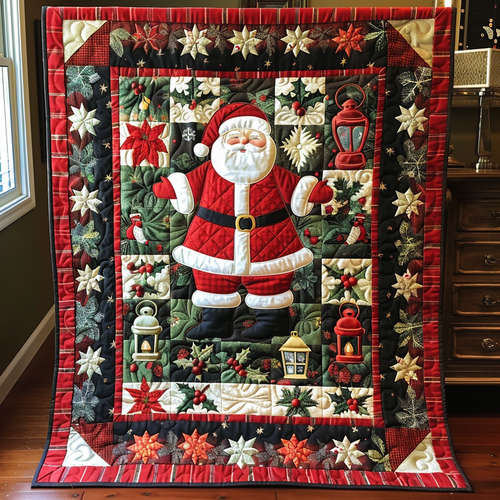 Santa's Workshop Quilted Blanket - Throw (55" x 60")