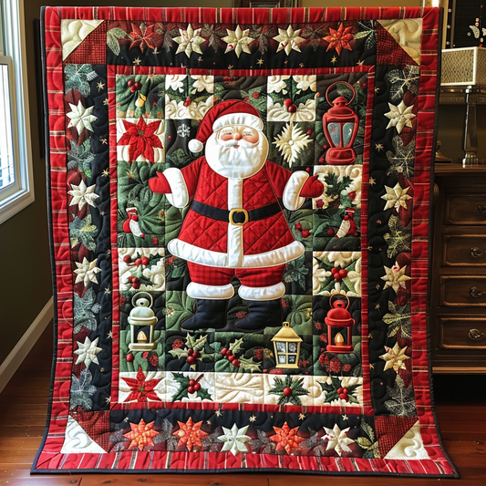 Santa's Workshop Quilted Blanket - Throw (55" x 60")