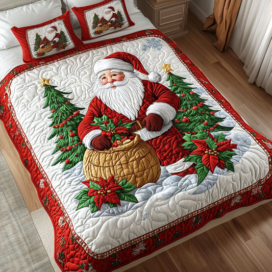 Santas Hearthside Magic 3-Piece Quilted Bedding Set - Single (59" x 70")