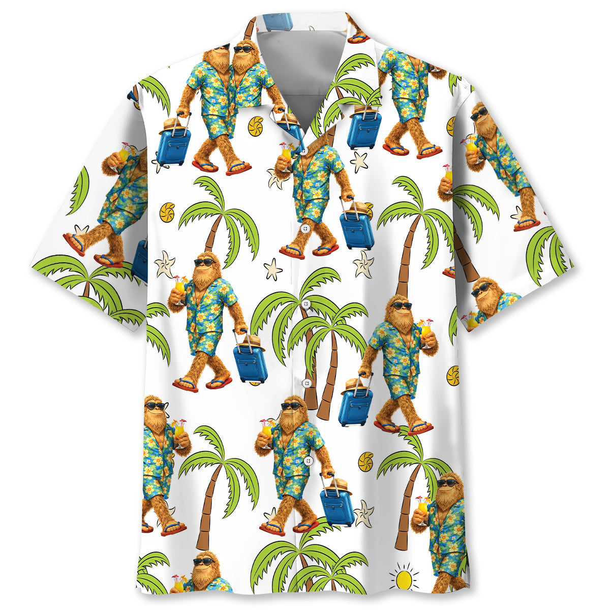 Sasquatch Summer Vacation Hawaiian Shirt - S - hawaiian shirt