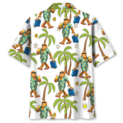 Sasquatch Summer Vacation Hawaiian Shirt - L - hawaiian shirt