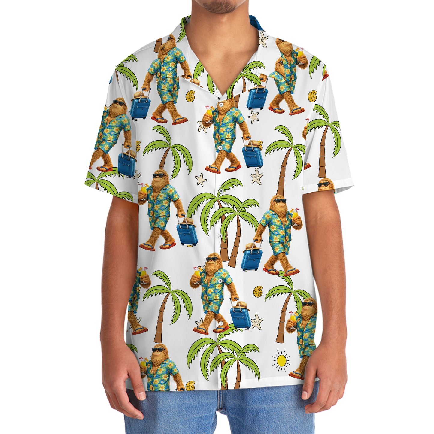 Sasquatch Summer Vacation Hawaiian Shirt - 2XL - hawaiian shirt