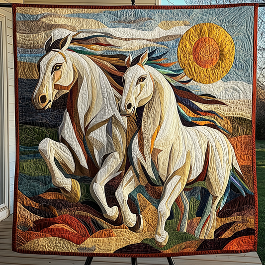 Savannah Stallion Quilted Blanket - Throw (55" x 60")