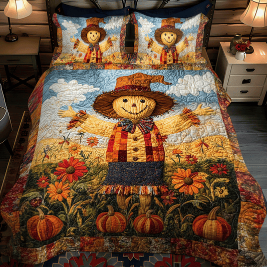 Scarecrow Harvest Vibe 3-Piece Quilted Bedding Set - Single (59" x 70")
