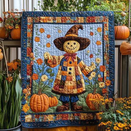 Scarecrow Harvest Vibe Quilted Blanket - Throw (55" x 60")