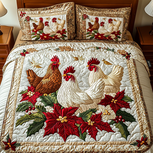 Scarlet Joy 3-Piece Quilted Bedding Set - Single (59" x 70")