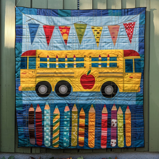 School Day Colors Quilted Blanket - Throw (55" x 60")