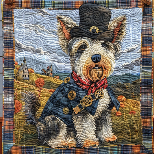 Scottie In The Meadows Quilted Blanket - Throw (55" x 60")