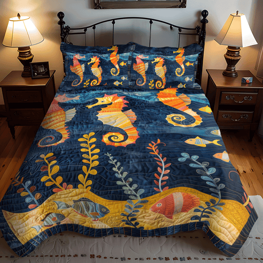 Sea Jewel 3-Piece Quilted Bedding Set - Single (59" x 70")