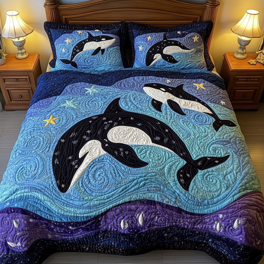 Sea Shadow 3-Piece Quilted Bedding Set - Single (59" x 70")