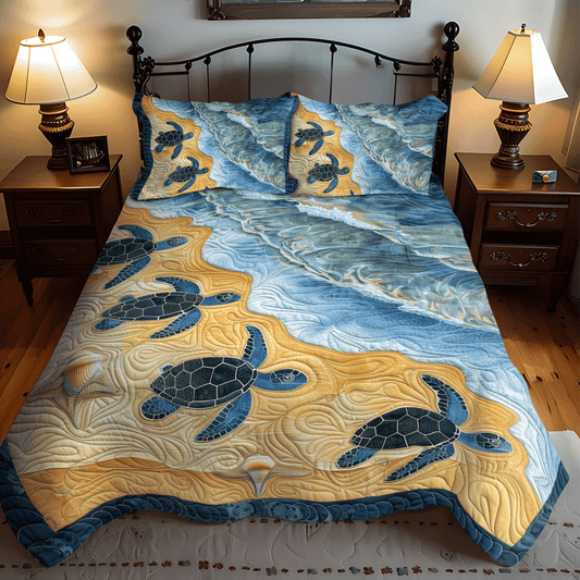 Sea Turtle Bay 3-Piece Quilted Bedding Set - Single (59" x 70")