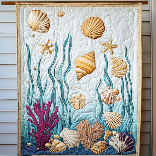 Seashell Dreams Quilted Blanket - Throw (55" x 60")