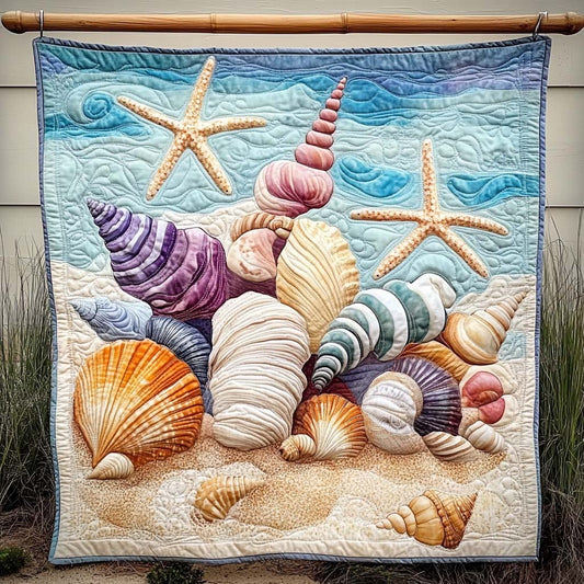 Seashell Dreams Quilted Blanket - Throw (55" x 60")
