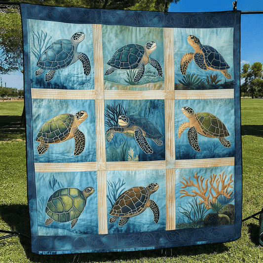 Seashore Serenity Quilted Blanket - Throw (55" x 60")