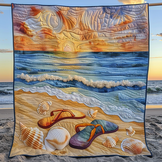 Seaside Serenity Quilted Blanket - Throw (55" x 60")