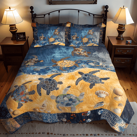 Seaside Journey 3-Piece Quilted Bedding Set - Single (59" x 70")