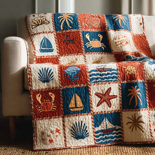Seaside Pattern Quilted Blanket - Baby (30" x 40") - Pack 1