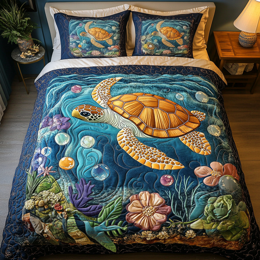 Seaside Serenity 3-Piece Quilted Bedding Set - Single (59" x 70")