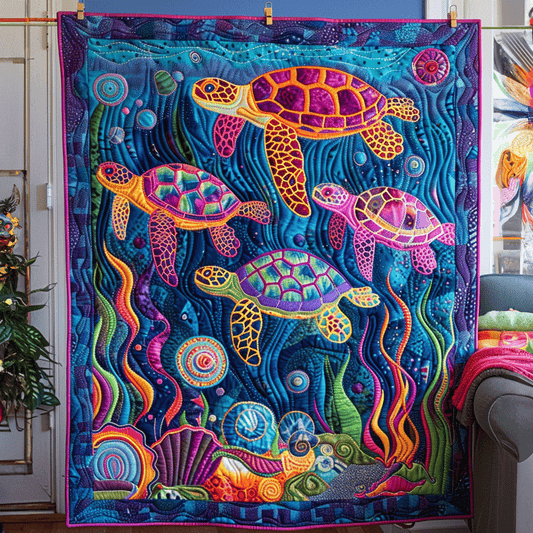 Seaside Serenity Quilted Blanket - Throw (55" x 60")