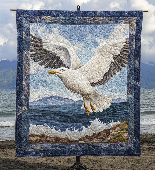 Seaside Soaring Art Quilt Hanging - Baby (30" x 40")