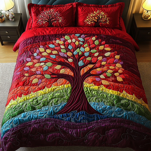 Seasons of Growth 3-Piece Quilted Bedding Set - Single (59" x 70")