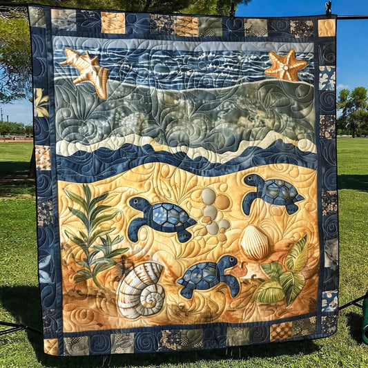 Seaward Hatchlings Quilted Blanket - Throw (55" x 60")