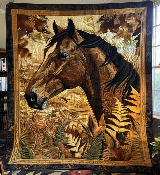 Serene Horse Quilted Blanket - Throw (55" x 60")