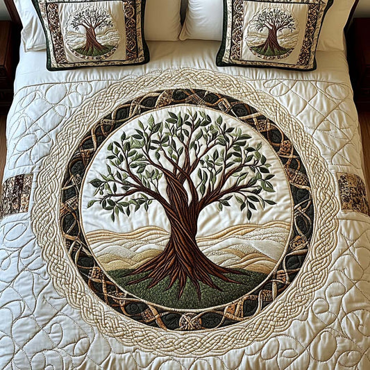 Serene Woodland 3-Piece Quilted Bedding Set - Single (59" x 70")
