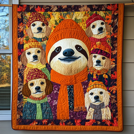 Serenity Sloth Quilted Blanket - Throw (55" x 60")