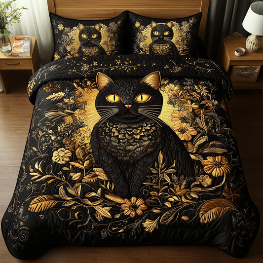 Shadow Paws 3-Piece Quilted Bedding Set - Single (59" x 70")