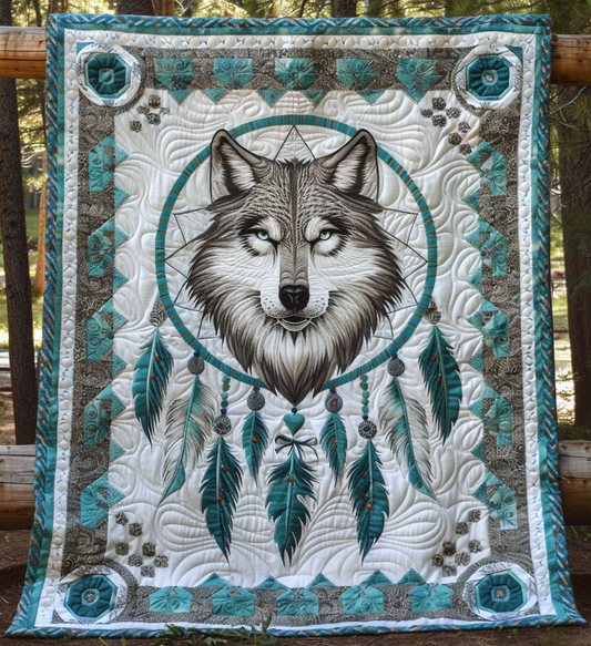 Shadowed Dream Hunter Quilted Blanket - Throw (55" x 60")